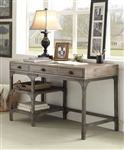 Gorden Executive Home Office Desk in Weathered Oak & Antique Silver Finish by Acme - 92325