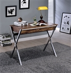 Callers Executive Home Office Desk in Weathered Oak & Chrome Finish by Acme - 92340