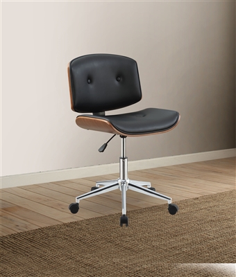 Camila Office Chair in Black PU & Walnut Finish by Acme - 92418