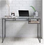 Yasin Executive Home Office Desk in Gray & Glass Finish by Acme - 92588