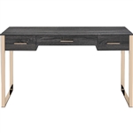 Perle Executive Home Office Desk in Champagne Gold & Black Finish by Acme - 92715