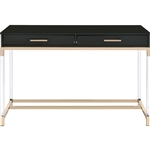 Adiel Executive Home Office Desk in Black & Gold Finish by Acme - 93104