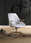 Argrio Office Chair in Vintage White Top Grain Leather Finish by Acme - 93241