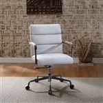 Halcyon Office Chair in Vintage White Top Grain Leather Finish by Acme - 93243