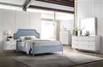 Milla 6 Piece Bedroom Set in Light Blue Velvet Finish by Acme - BD01181