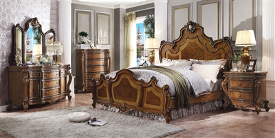 Picardy 6 Piece Bedroom Set in Honey Oak Finish by Acme - BD01354