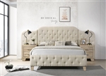 Ranallo 6 Piece Bedroom Set in Beige Linen & Natural Finish by Acme - BD01778