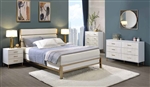 Myles 5 Piece Bedroom Set in White, Champagne & Gold Finish by Acme - BD02024