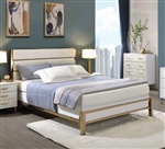 Myles Bed in White, Champagne & Gold Finish by Acme - BD02024Q