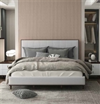 Carena Bed in Light Gray Fabric, White & Brown Finish by Acme - BD02027Q