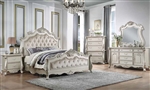 Bently 6 Piece Bedroom Set in Fabric & Champagne Finish by Acme - BD02289