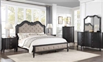 Chelmsford 6 Piece Bedroom Set in Beige Fabric & Antique Black Finish by Acme - BD02296