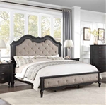 Chelmsford Bed in Beige Fabric & Antique Black Finish by Acme - BD02296Q