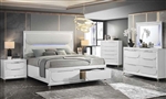 Tarian 6 Piece Bedroom Set in White Boucle & Pearl White Finish by Acme - BD02317