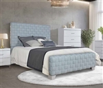 Saree Bed in Light Teal Chenille & Gray Finish by Acme - BD02353Q