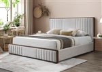 Kaleea Bed in Light Gray Chenille & Walnut Finish by Acme - BD02468Q
