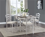 Bettina 5 Piece Counter Height Dining Set in Beige Fabric, Gray & Weathered Oak Finish by Acme - DN01439