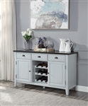 Lanton Server in Natural Marble Top & Antique White Finish by Acme - DN01453