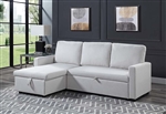 Hiltons Reversible Chaise Sectional w/Sleeper in Beige Fabric Finish by Acme - LV00971