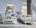 Katia 2 Piece Sofa Set in Light Gray Linen & Weathered White Finish by Acme - LV01049-S