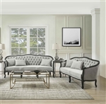 Samael 2 Piece Sofa Set in Gray Linen & Dark Brown Finish by Acme - LV01127-S