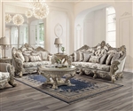 Danae 2 Piece Sofa Set in Fabric, Champagne & Gold Finish by Acme - LV01193-S