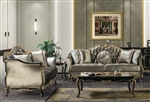 Betria 2 Piece Sofa Set in Light Green Velvet, Gold & Black High Gloss Finish by Acme - LV01887-S