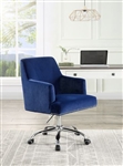 Trenerry Office Chair in Blue Velvet & Chrome Finish by Acme - OF00117