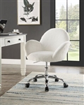 Jago Office Chair in White Lapin & Chrome Finish by Acme - OF00119