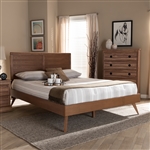 Artemis Platform Bed in Walnut Brown Finish by Baxton Studio - BAX-Artemis-Ash Walnut-Queen