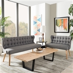 Melody Mid-Century Modern Grey 2-Piece Living Room Set by Baxton Studio - BAX-BBT8026-Grey-2PC Set