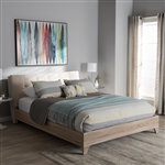 Adelia Platform Bed in Light Beige Whitewash Finish by Baxton Studio - BAX-CF8821-Light Beige/Natural-Queen