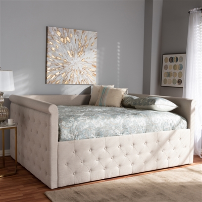 Amaya Daybed in Light Beige Fabric Finish by Baxton Studio - BAX-CF8825-C-Light Beige-Daybed-Q