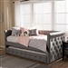 Alena Daybed with Trundle in Light Grey Fabric Finish by Baxton Studio - BAX-CF8825-Light Grey-Daybed