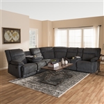 Sabella Modern and Contemporary Dark Grey and Light Grey Two-Tone 7-Piece Reclining Sectional by Baxton Studio - BAX-RX038A-Dark Grey-SF