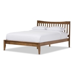 Edeline Platform Bed in Solid Walnut Finish by Baxton Studio - BAX-SW8015-Walnut-M17-Queen