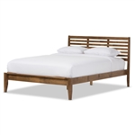 Daylan Platform Bed in Solid Walnut Finish by Baxton Studio - BAX-SW8016-Walnut-M17-Queen