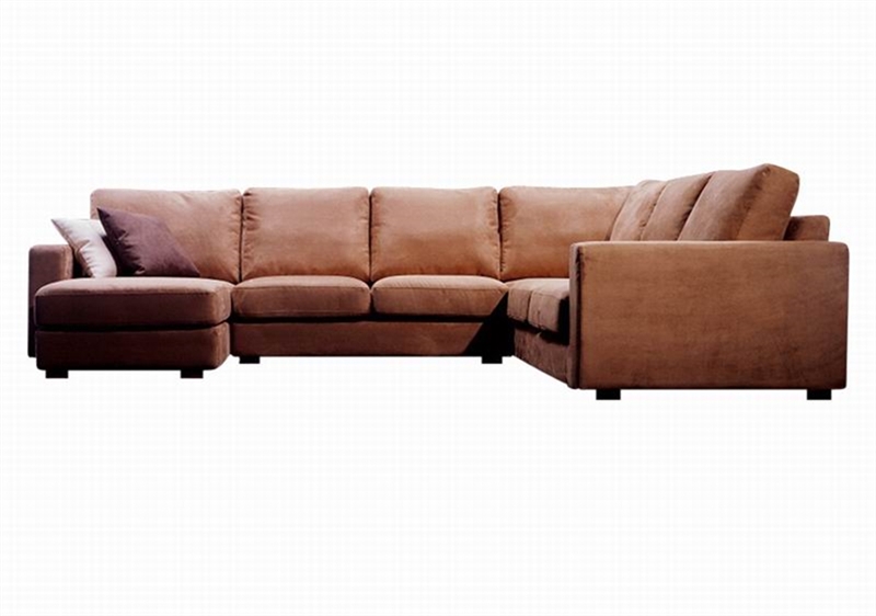 Brown Modern Microfiber Sectional Sofa by Baxton Studio BAX