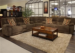 Hammond 3 Piece Reclining Sectional in Mocha, Coffee, or Granite Fabric by Catnapper - 1441-SEC