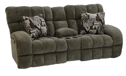 Siesta Lay Flat Reclining Console Loveseat in "Porcini" Color Fabric by Catnapper - 1769-P