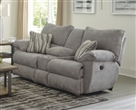 Sadler Reclining Console Loveseat in Mica Color Fabric by Catnapper - 2419-M