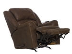 Hayden Oversized Chaise Rocker Recliner with Heat and Sensate Massage and X-tra Comfort Footrest in Walnut Fabric by Catnapper - 4107-2-W