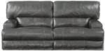 Wembley Lay Flat Reclining Sofa in Steel Leather by Catnapper - 4581-S
