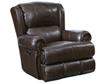 Duncan Deluxe Glider Recliner in Chocolate Leather by Catnapper - 4763-6-CH