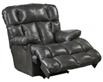 Victor Chaise Rocker Recliner in Steel Leather by Catnapper - 4764-2-S