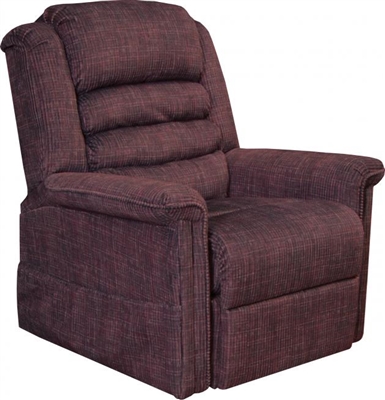 Soother Power Lift Full Lay-Out Chaise Recliner with Heat and Massage in Wine Fabric by Catnapper - 4825-V