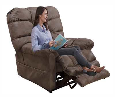 Oliver Power Lift Recliner with Dual Motor and Extended Ottoman in Dusk Fabric by Catnapper - 4861-D