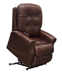 Madison Power Lift Lay Flat Recliner with Heat and Massage in Walnut Leather by Catnapper - 4891-W