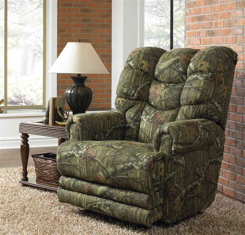 Appalachian POWER Lay Flat Recliner in Mossy Oak or Realtree Camouflage  Fabric by Catnapper - 61310-7