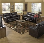Larkin 2 Piece POWER Lay Flat Reclining Set in Chestnut, Godiva, or Putty Leather by Catnapper - 6139-SET